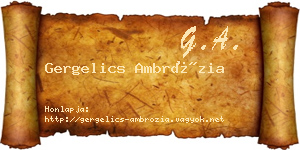 Gergelics Ambrózia névjegykártya